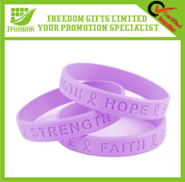 Promotional Fashion Debossed Silicone Wristband Bracelet