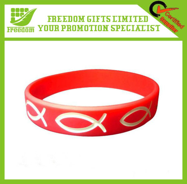 Debossed Color Filled Cheap Silicone Wrist Band