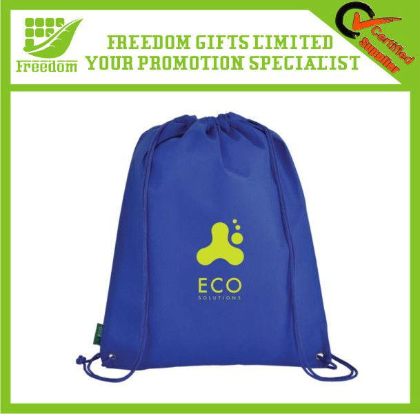 Logo Printed Retangular Vinyl Drawstring Bag