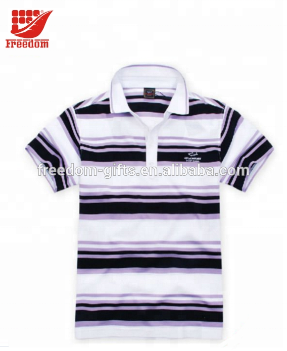 High Quality Pique Material stripe Shirt With Collar