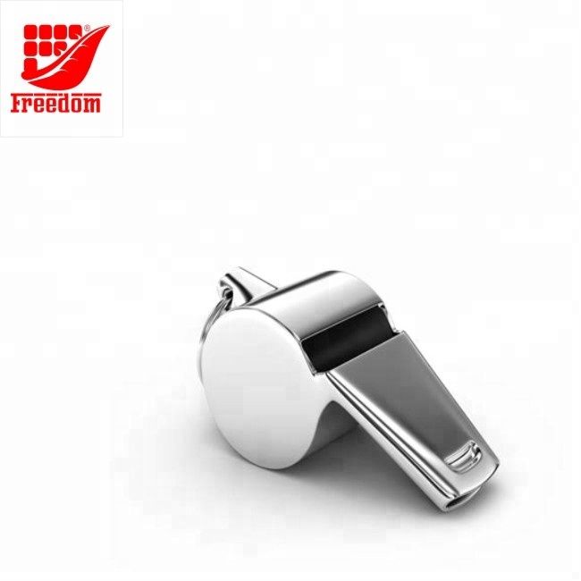 Promotional Top Quality Logo Printed Metal Whistle With String