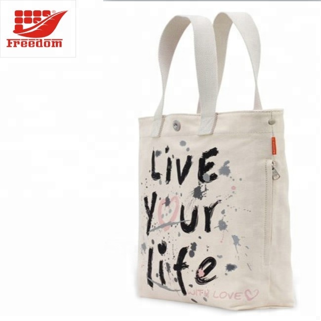Promotional Logo Printed Custom Canvas Cotton Tote Bag