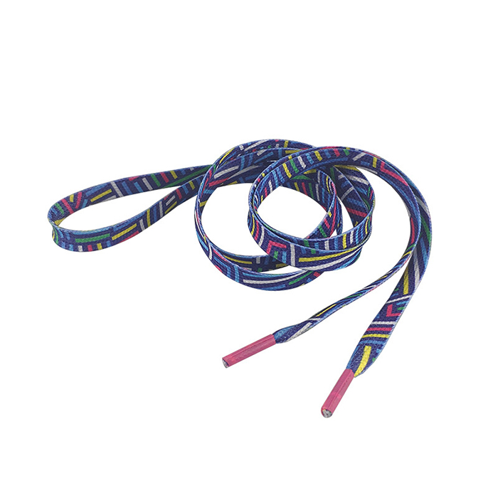 Factory Price Custom Logo Printed Recycled Rpet Polyester Flat Shoelaces