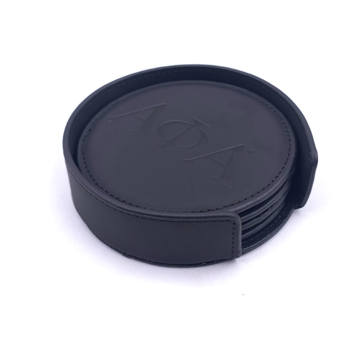Eco-friendly Round Coffee Coasters Customized Cup Mat Leather Coaster