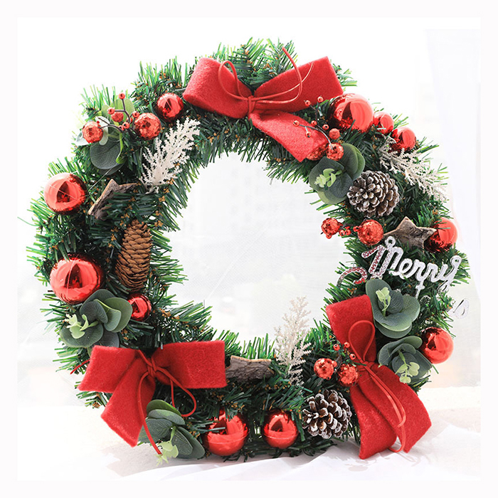 Factory Price Garland Arrangement Christmas Ornament Christmas Wreath Decorative Wreath