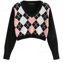 Womens Long Sleeve Knitted V Neck Pullover Sweater Top