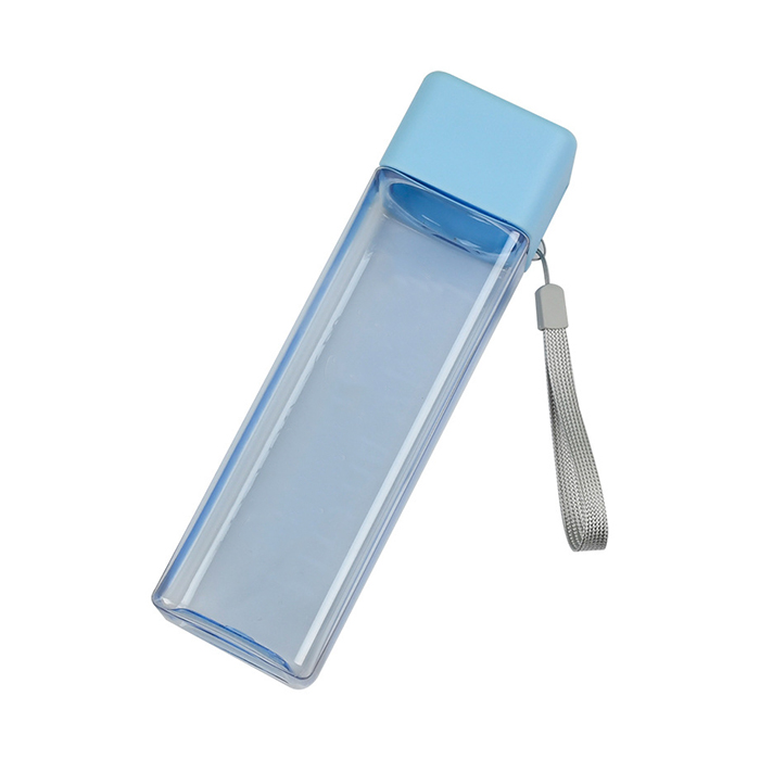 New Leak-proof Outdoor Transparent Sport Water Bottle Square Frosted Plastic Water Bottle