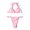 Hot Sale Split Swimsuit Pure Color Sexy Bikini Triangle Hanging Strap Swimwear