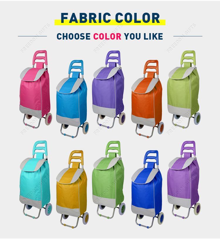 Ultralight Fabric Grocery Shopping Trolley Lightweight Collapsible