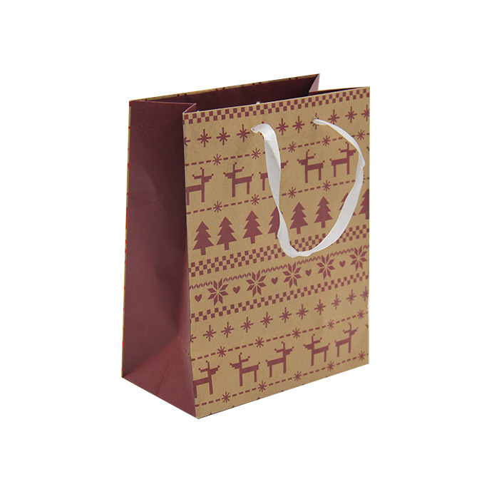 Custom Design Brown Kraft Shopping Paper Bag With Handles
