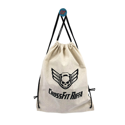 Promotional Custom Logo Printed Cotton Canvas Drawstring Bag