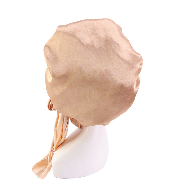 New Arrival Popular Designer Hair Silk Satin Bonnet With Logo