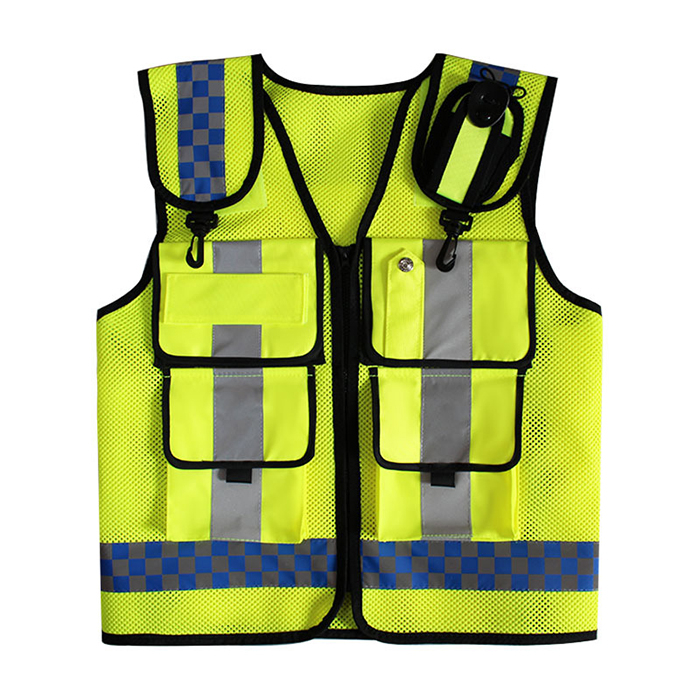 Amazon Hot Sale Custom Reflective Vest With Pockets High Visibility Police Safety Vest