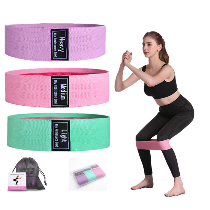Wholesale Custom Printed Logo Hip Fabric Resistance Band Set For Fitness