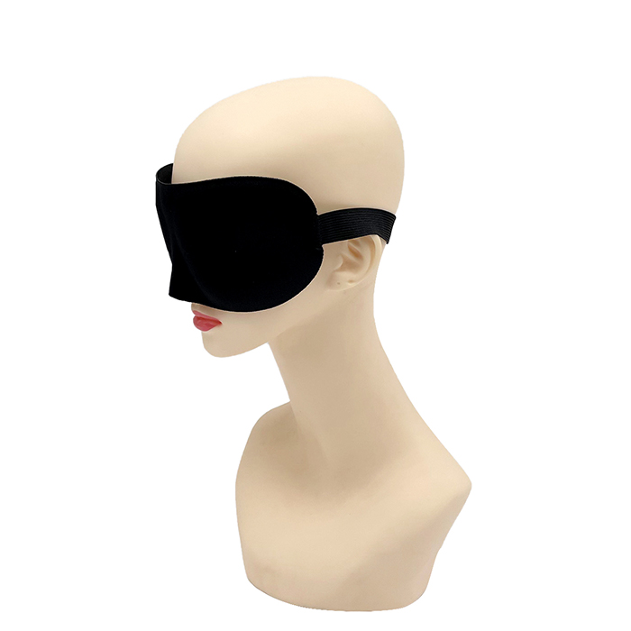 High Quality Custom Black Silk Cotton Travel Sleep Eye Mask For Sleeping