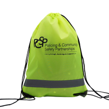 Promotional 210D Reflective Polyester Drawstring Bag
