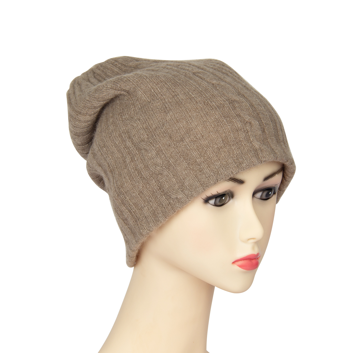 New Arrival 100% Pure Cashmere Beanie Popular Ribbed Hats For Men Women