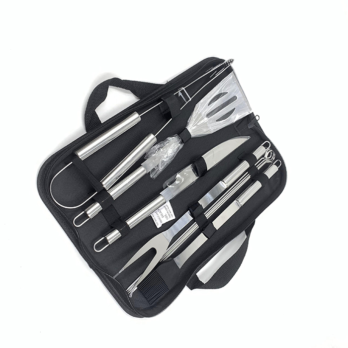 High Quality Custom Bbq Grill Tools Set 9pcs In Bag Barbecue Accessories Packed
