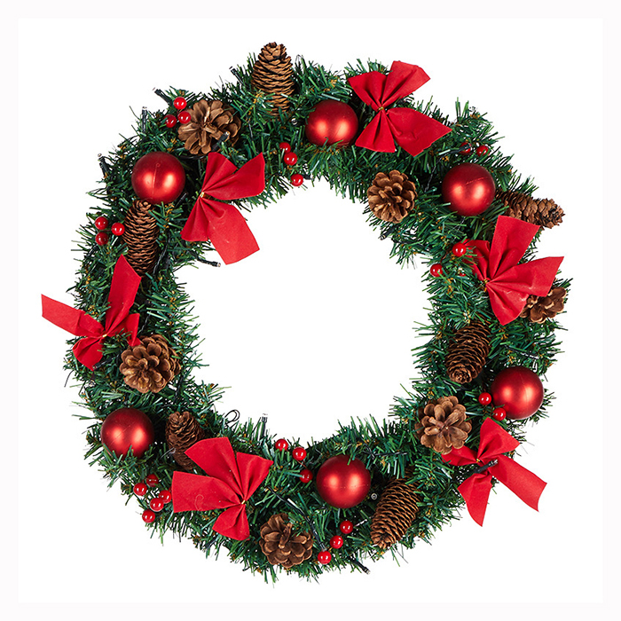 Factory Price Garland Arrangement Christmas Ornament Christmas Wreath Decorative Wreath