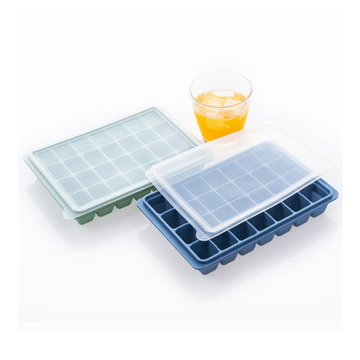 Amazon Hot Sale Bpa Free Square Shaped Silicone Ice Cube Tray Mold Ice Cream Stick Tray