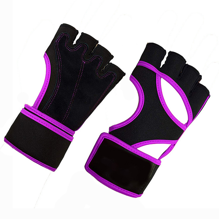 Factory Price Cowhide Gym Gloves Body Building Training Fitness Gloves