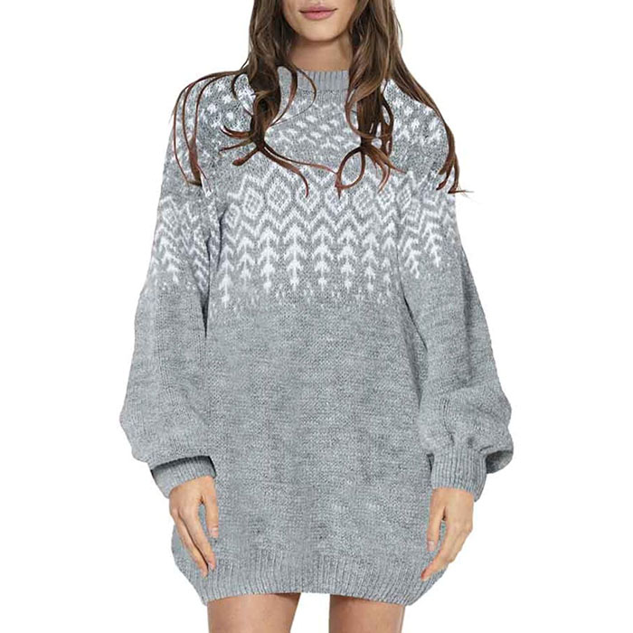 Casual chic long plus size sweater dress soft kinteed womens dress