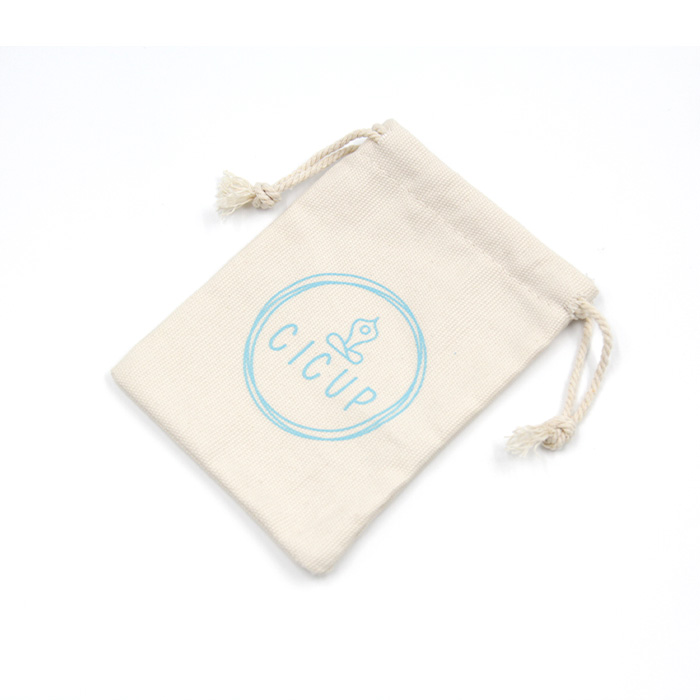 High Quality Custom Promotion Canvas Cotton Gift Bag Mini Drawstring Bag
