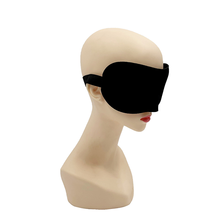 High Quality Custom Black Silk Cotton Travel Sleep Eye Mask For Sleeping