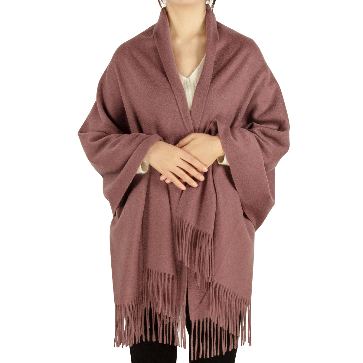 OEM Soild Color Pashmina Scarf Women Stylish Warm Wholesale Custom Tassel Cashmere Scarf
